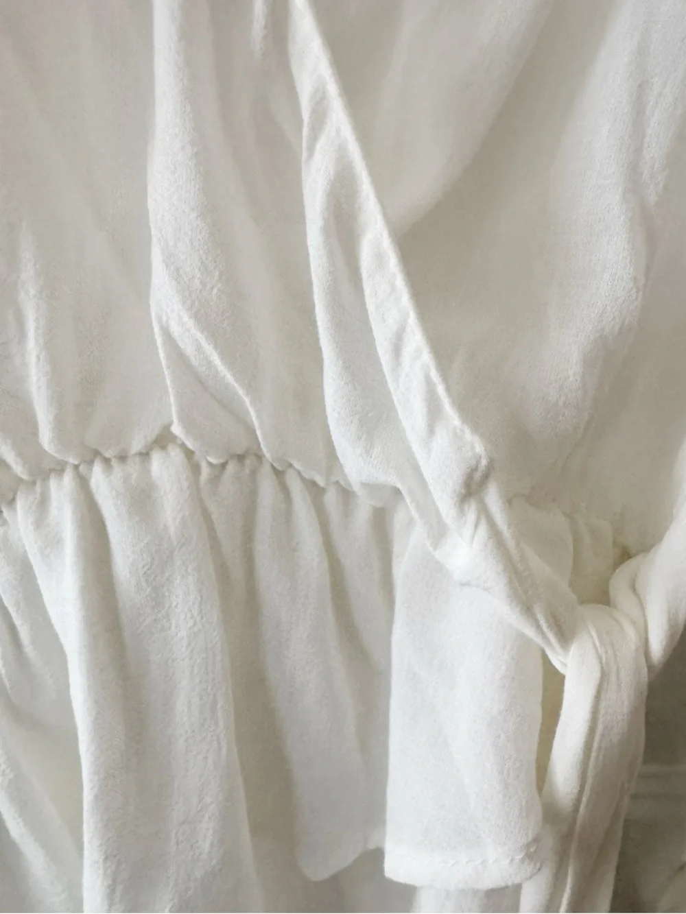 Zara White Wrap Blouse with Tie Waist NWT - Picture 5 of 10